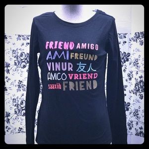 Cat & Jack Black Long sleeve blouse L (10/12)